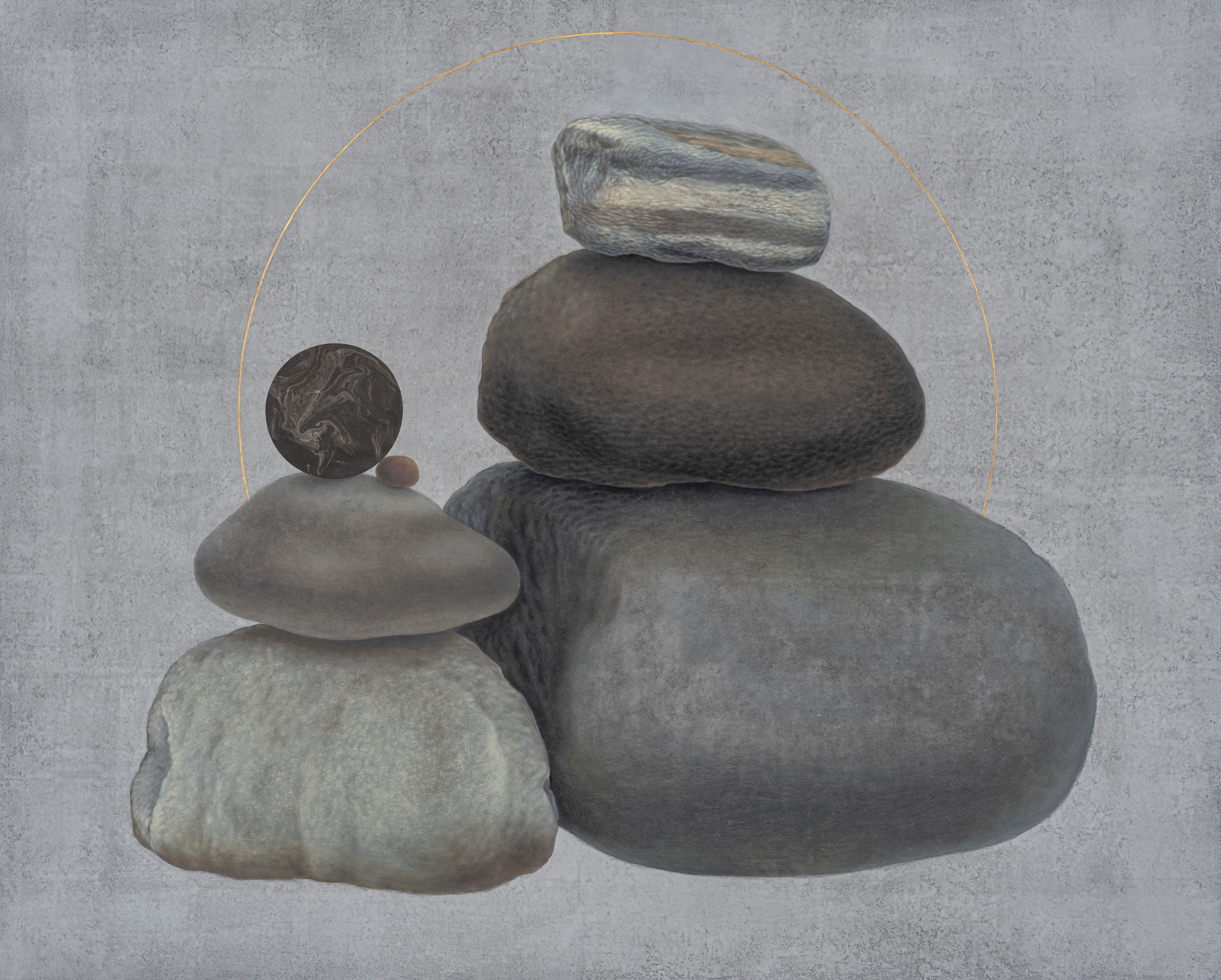 하나, 둘 그리고 세계 2024 장지에 혼합 재료 130.3×162.2cmOne, Two, and the World,2024 Mixedmedia on Korean paper .jpg